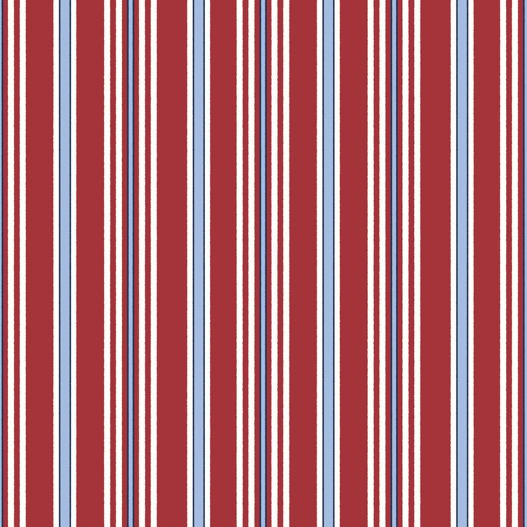 Yacht Club Stripe Red by Amanda Niederhauser