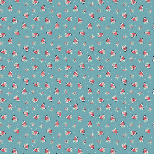 Frost and Flurry Berries & Bells Blue by Sheri McCulley for Poppie Cotton
