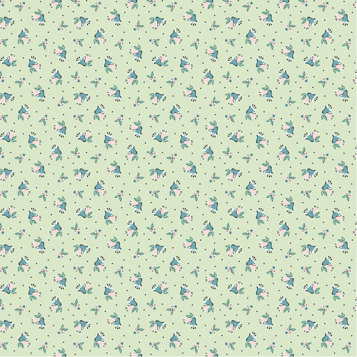 Frost and Flurry Berries & Bells Mint by Sheri McCulley for Poppie Cotton