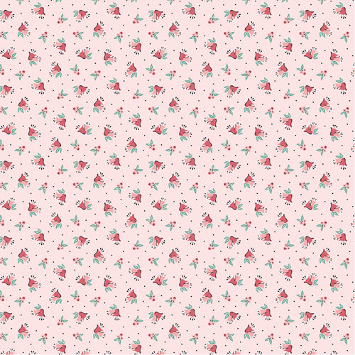 Frost and Flurry Berries & Bells Pink by Sheri McCulley for Poppie Cotton