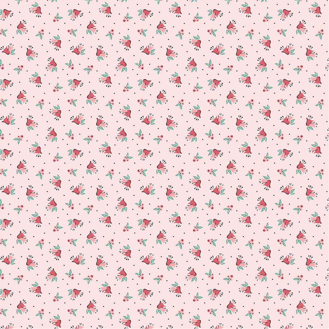 Frost and Flurry Berries & Bells Pink by Sheri McCulley for Poppie Cotton
