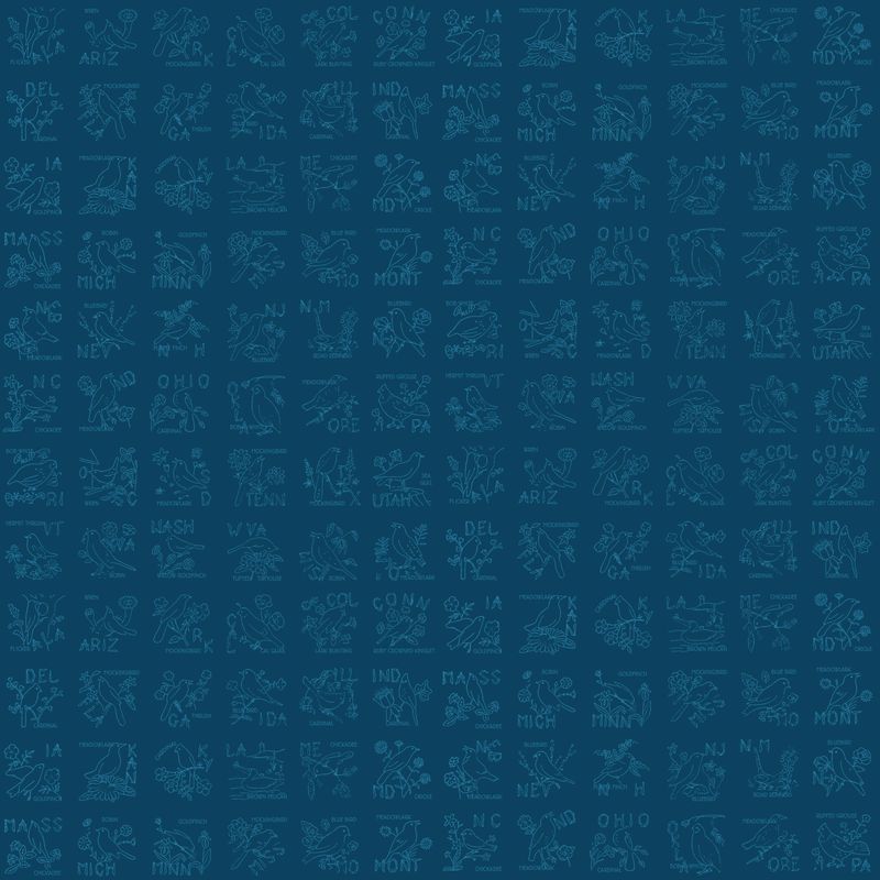 COMING SOON - Sew America State Birds Blue by J. Wecker Frisch