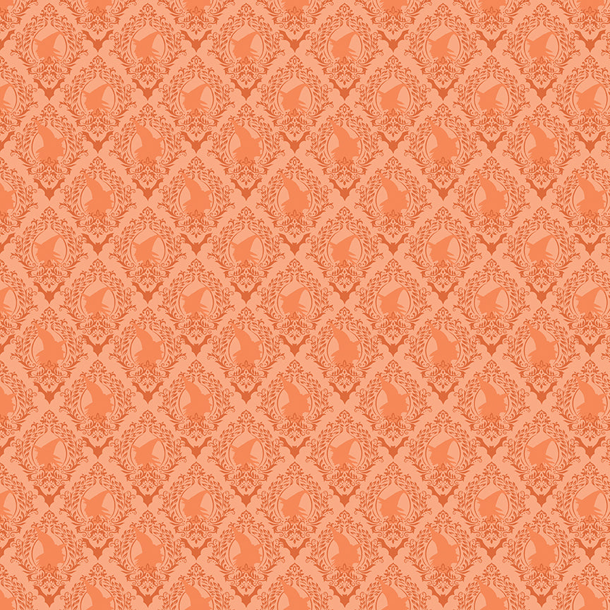 Spooky Schoolhouse - Damask Orange by Melissa Mortenson