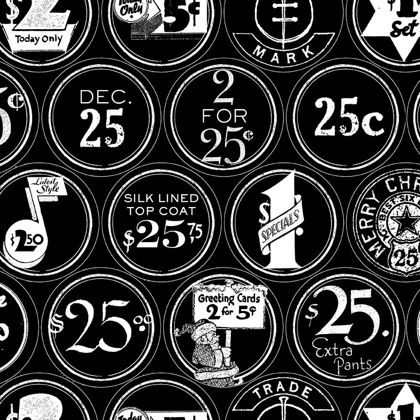 White as Snow - Christmas Labels Black by J. Wecker Frisch