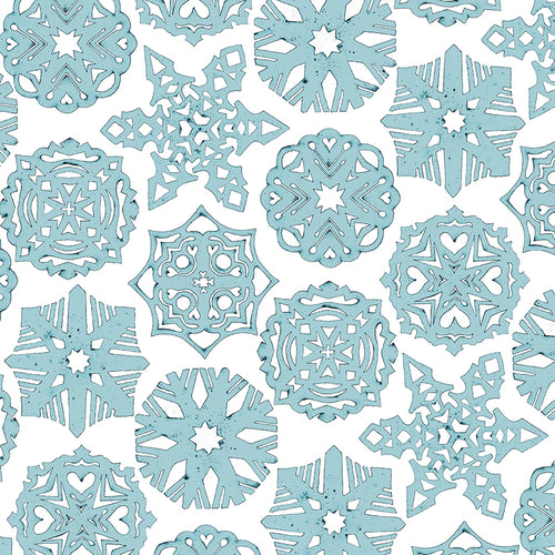 White as Snow -Snowflakes Blue by J. Wecker Frisch