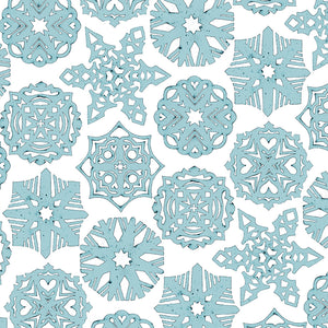 White as Snow -Snowflakes Blue by J. Wecker Frisch