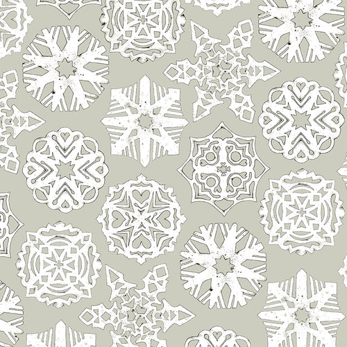 White as Snow -Snowflakes Gray by J. Wecker Frisch