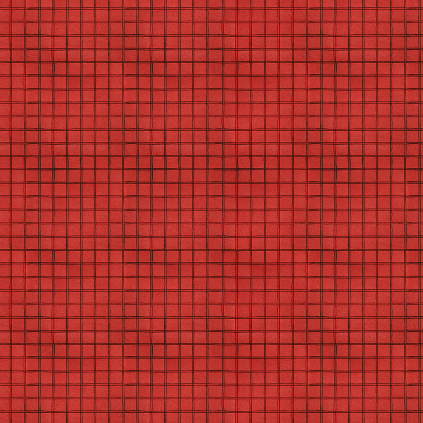 White as Snow - Windowpane Plaid Red by J. Wecker Frisch