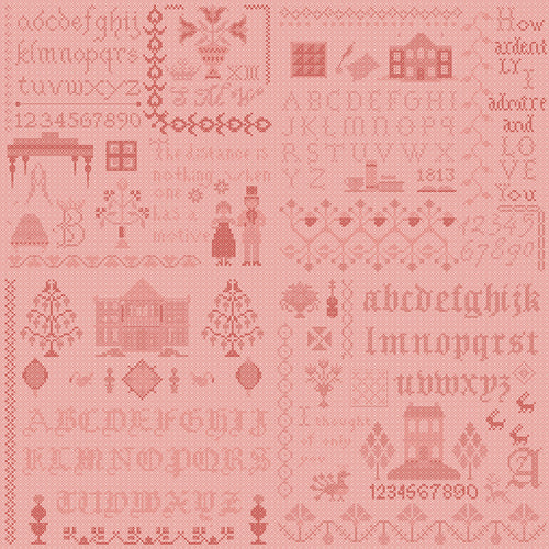 Pride and Prejudice - Meryton Sampler Coral by Riley Blake Designs