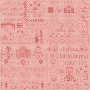 Pride and Prejudice - Meryton Sampler Coral by Riley Blake Designs