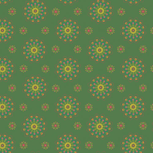 Market Street - Medallions Green by Heather Peterson