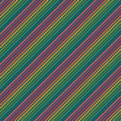 Market Street - Rainbow Stripes Navy by Heather Peterson