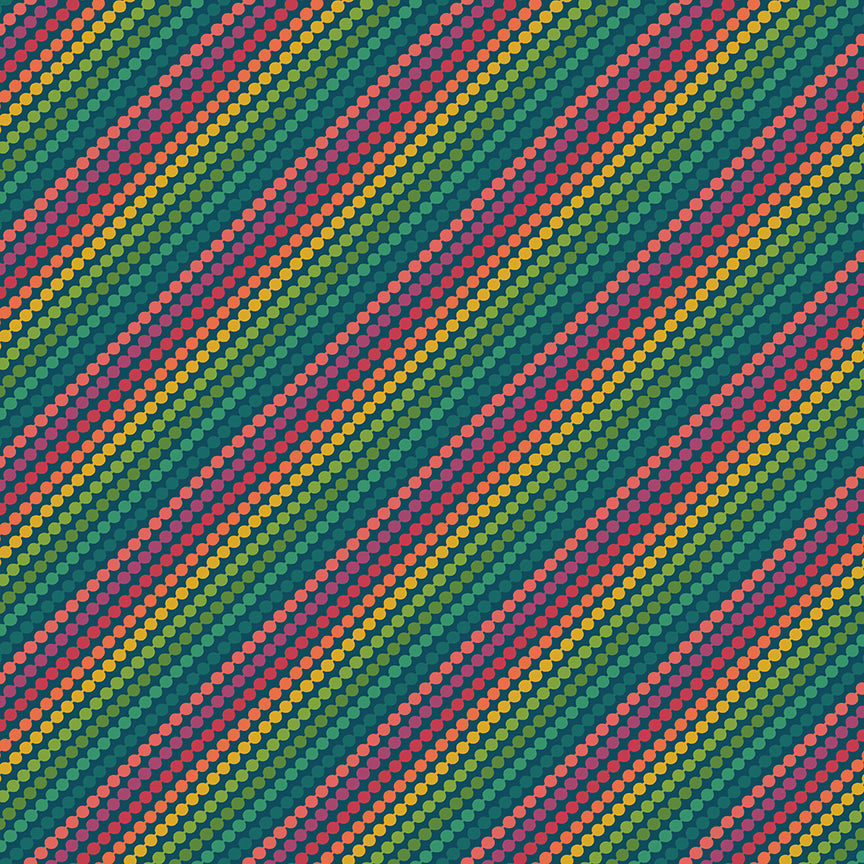 Market Street - Rainbow Stripes Navy by Heather Peterson