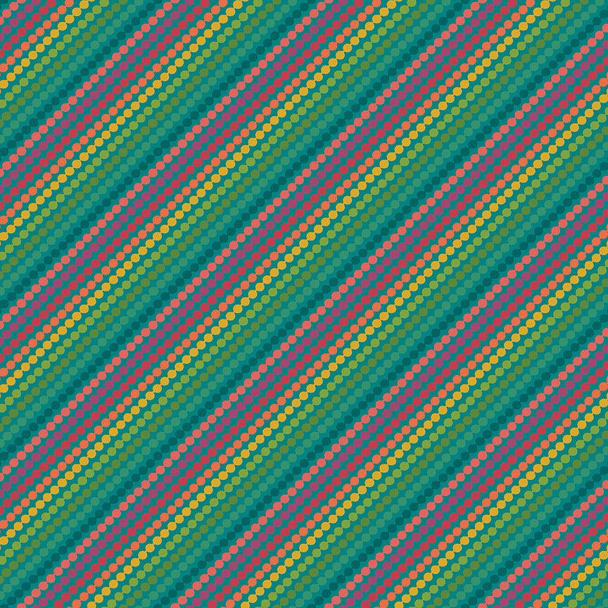 Market Street - Rainbow Stripes Teal by Heather Peterson