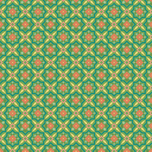Market Street - Tiles Green by Heather Peterson