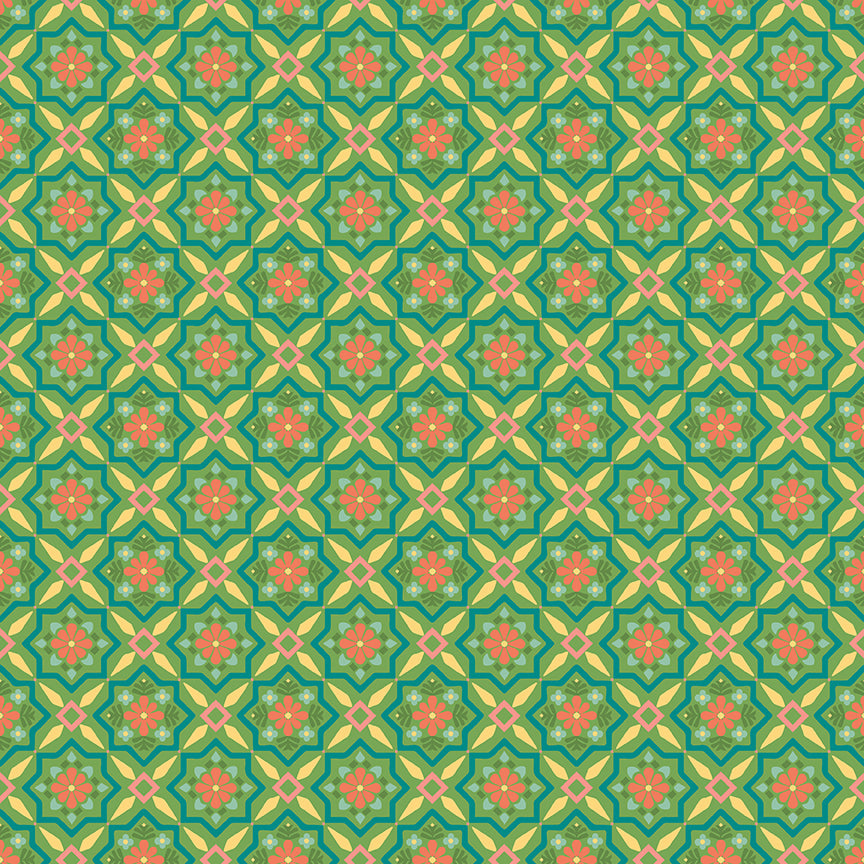 Market Street - Tiles Green by Heather Peterson