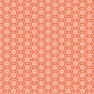 Market Street - Hexagons Coral by Heather Peterson