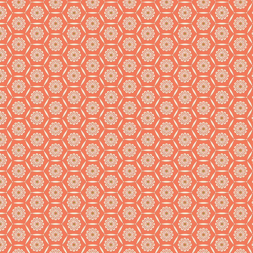 Market Street - Hexagons Coral by Heather Peterson