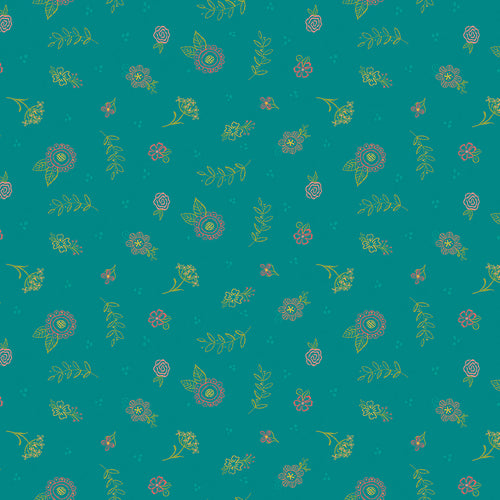 Market Street - Embroidery Teal by Heather Peterson