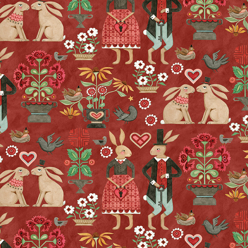 Hop Hop Hooray - Main Red by Teresa Kogut