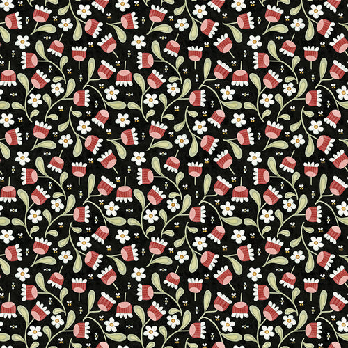 Hop Hop Hooray -Blooms and Bees Black by Teresa Kogut