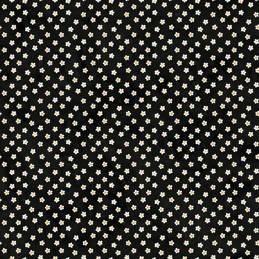 Hop Hop Hooray - Daisies Black by Teresa Kogut