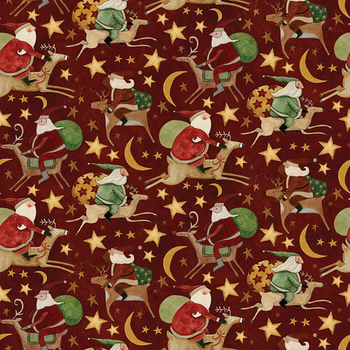 Up on the Housetop - Santa Rides Cranberry by Teresa Kogut
