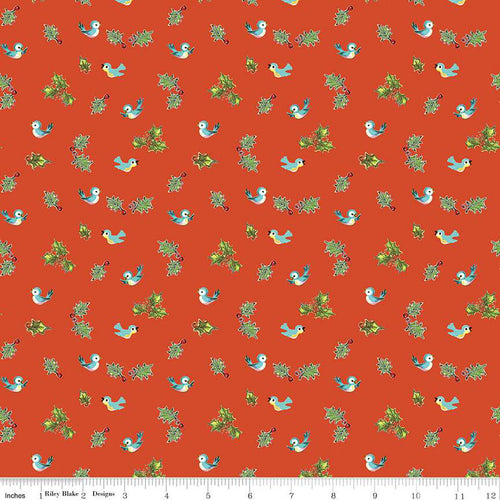 Jingle Bells - Holly Birds Red by Lindsay Wilkes