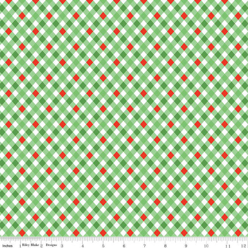 Jingle Bells - Plaid Green by Lindsay Wilkes