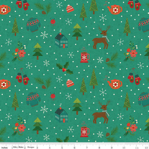 In From the Cold - Winter Mix Teal by Heather Peterson