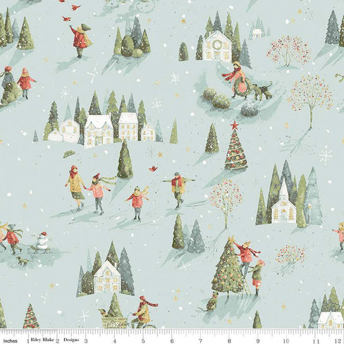 Magical Winterland - Winter Scene Blue by Lisa Audit