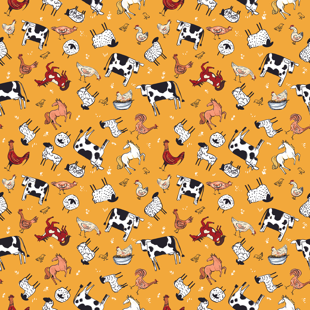 Farm Livin' Animal Toss Yellow by Diane Labombarbe