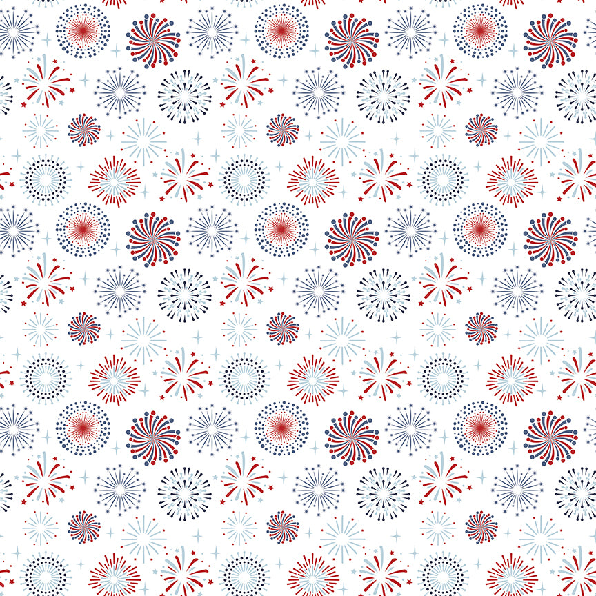 Stars and Stripes Forever Fireworks White by Lori Whitlock