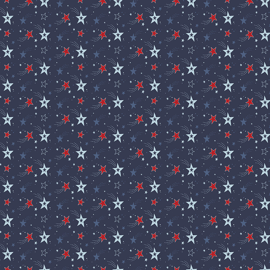 Stars and Stripes Forever Shooting Stars Navy by Lori Whitlock