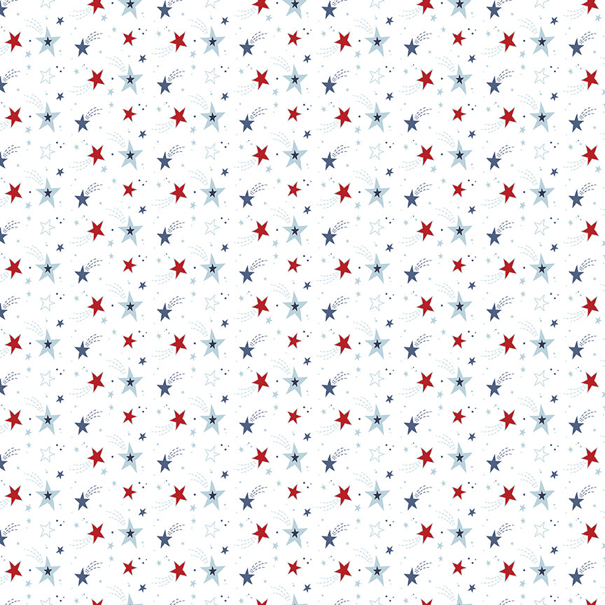 Stars and Stripes Forever Shooting Stars White by Lori Whitlock