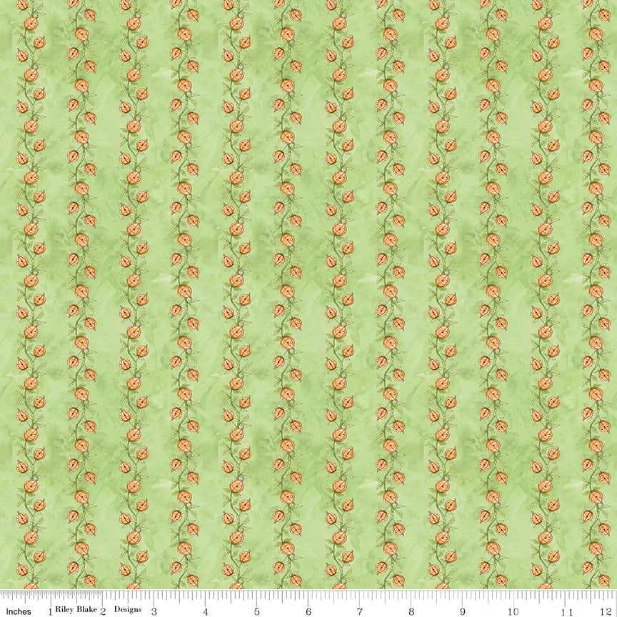 Ghoul Friends - Pumpkin Vine Green by Teresa Kogut