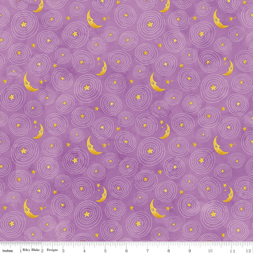 Ghoul Friends - Stars and Moon Purple by Teresa Kogut