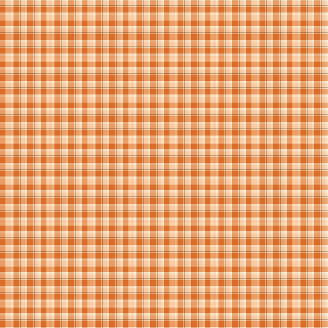 The Awe of Autumn Plaid Orange by Sandy Gervais