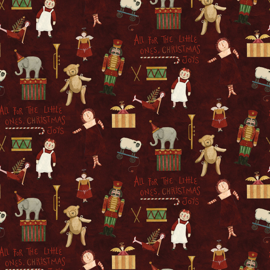Naughty or Nice Toys Cranberry by Teresa Kogut