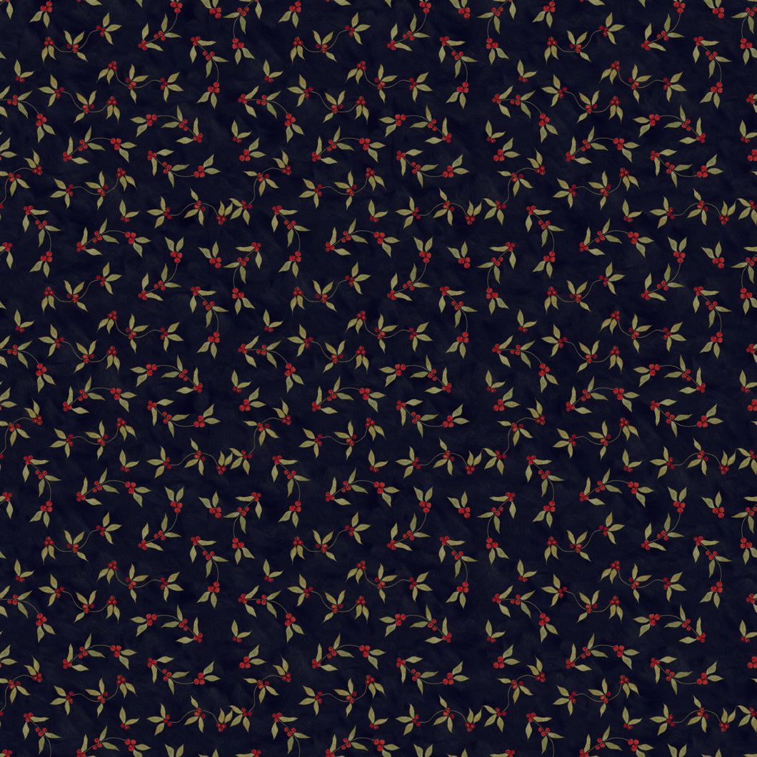 Naughty or Nice Holly Berries Black by Teresa Kogut