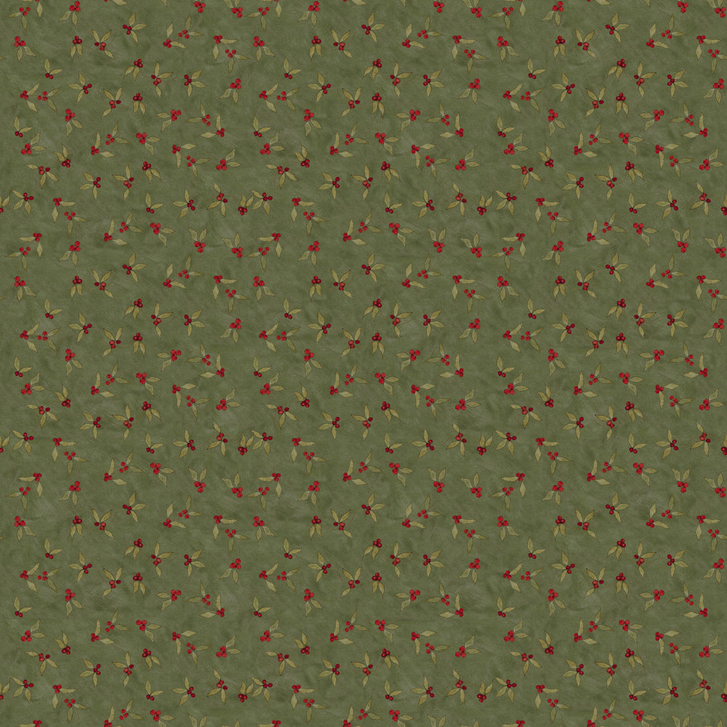 Naughty or Nice Holly Berries Green by Teresa Kogut