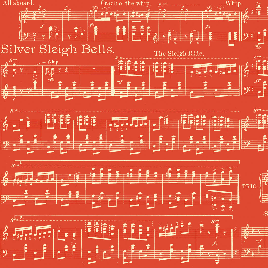 Classic Christmas Sheet Music Red by J. Wecker Frisch