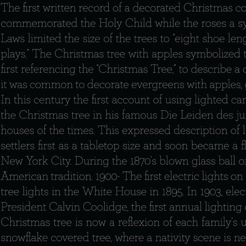 Classic Christmas History of the Tree Text Black by J. Wecker Frisch