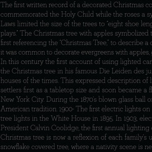 Classic Christmas History of the Tree Text Black by J. Wecker Frisch