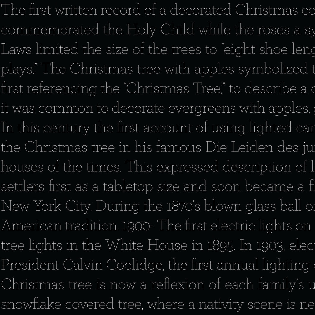 Classic Christmas History of the Tree Text Black by J. Wecker Frisch