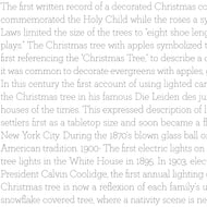Classic Christmas History of the Tree Text White by J. Wecker Frisch
