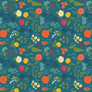 First Blooms Pressed Flowers Denim by Heather Peterson