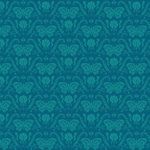 First Blooms Butterflies Denim by Heather Peterson