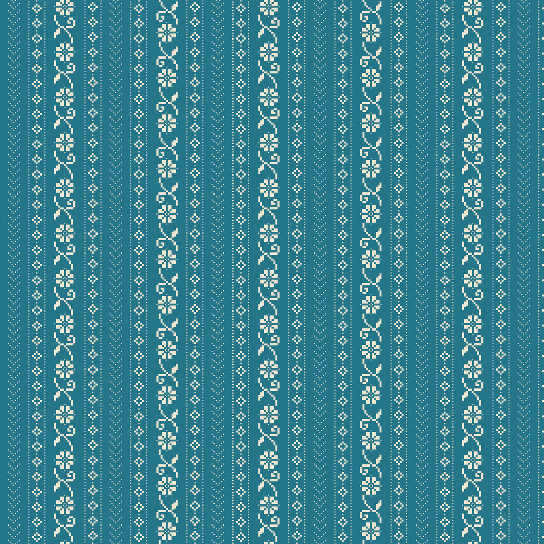 First Blooms Cross Stitch Denim by Heather Peterson