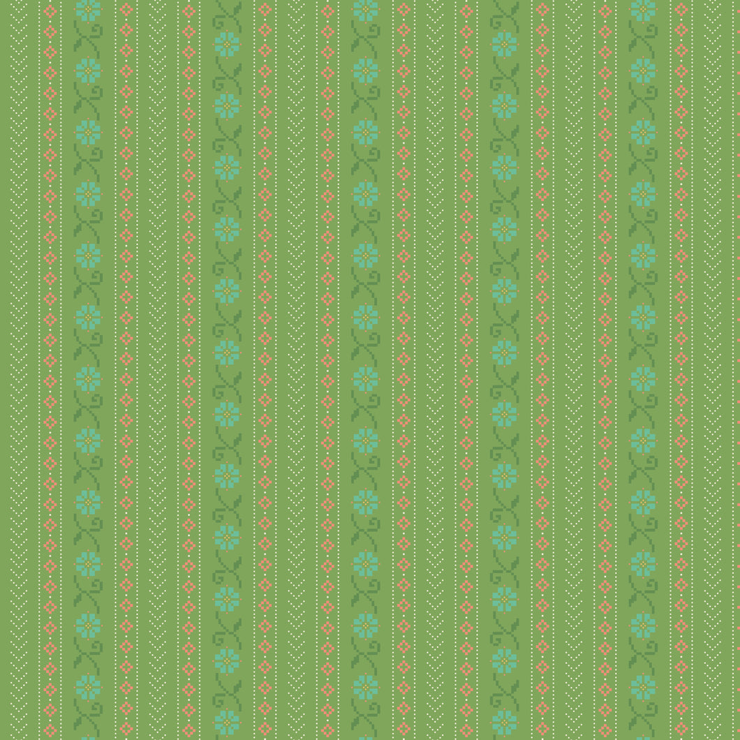 First Blooms Cross Stitch Key Lime by Heather Peterson